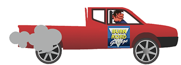 Illustration of the Burn Road Garage recovery pick-up truck